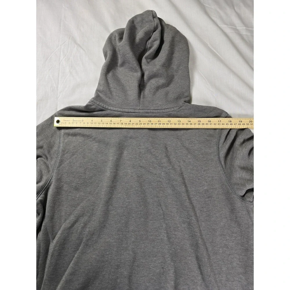 The North Face Hoodie Mens Medium Gray Pullover Sweatshirt Small Logo‎ Patch